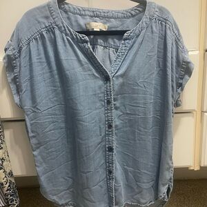 LOFT Light Blue Button-Down Shirt
